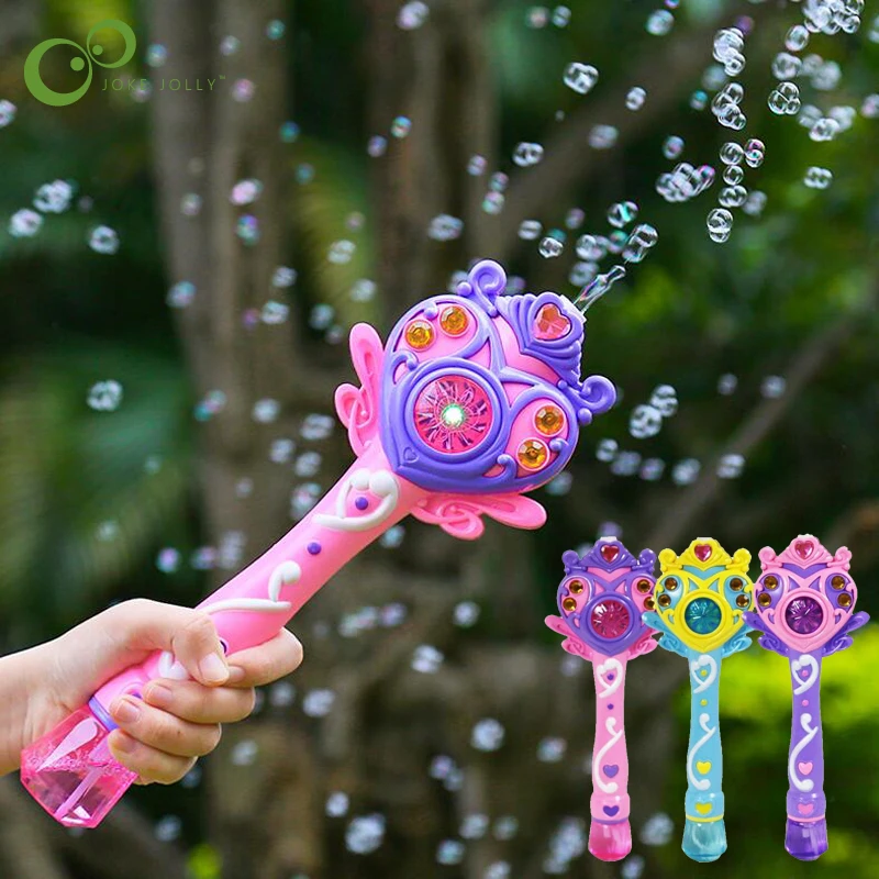 

Free Shipping Light Music Magic Stick Electric Bubble Gun Toy Automatic Bubble Machine Blowing Bubble Toy Outdoor Toys GYH