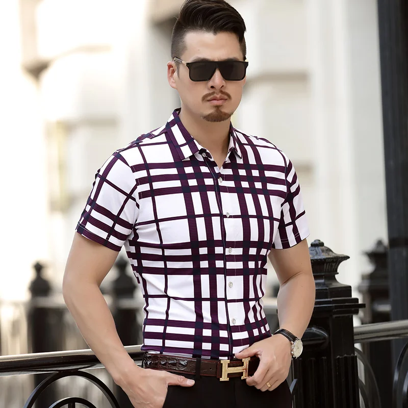 KUYOMENS 100% Cotton 2017 New Brand Men's Casual Shirt Short Sleeve ...
