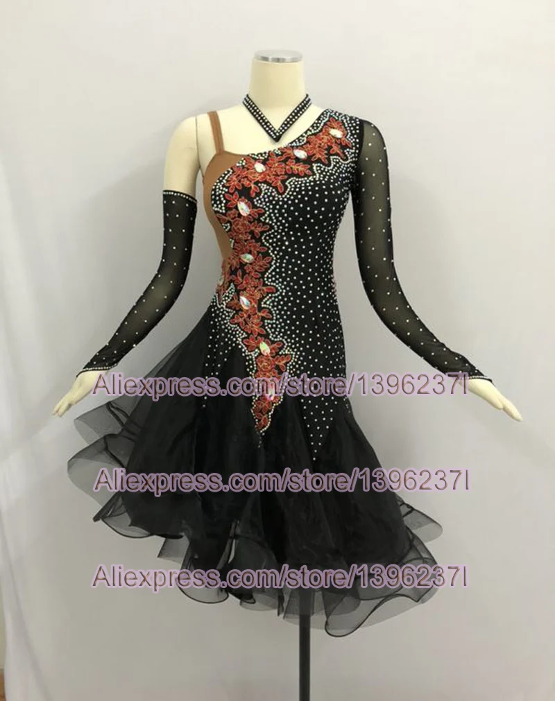 

Latin Dance Skirt Women 2019 New Design High Quality Custom Made Sumba Rumba Competition Dancing Skirt Adult Latin Dress
