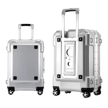 Для мужчин новая футболка с рисунком; 20/24/28 дюймов сумки на колёсиках Чемодан алюминиевая рама дорожная сумка с колесиками Для Женщин Чемодан для переноски на чемоданы тележки