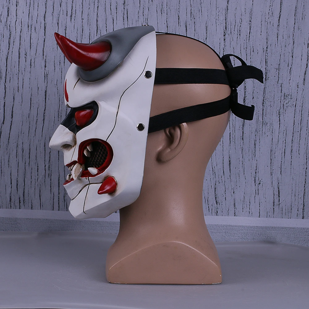 Game OW Genji Skin Oni Mask Cosplay Mask Resin  Hero Mask Prop for Halloween Party Use Gift (5)