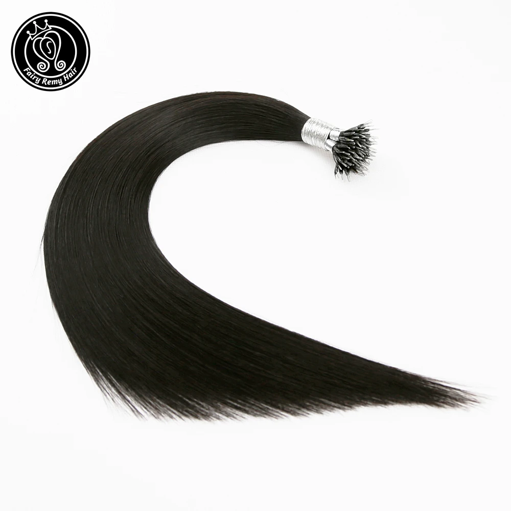 Фея Волосы Remy 0 8 г/локон 16 &quot18&quot 20 &quotнано кольцо микро бусы волосы настоящие