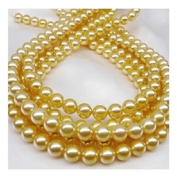 

Beauty 10-11MM AAA SOUTH SEA ROUND GOLD PEARL NECKLACE 35 inch 14k t (9.13)