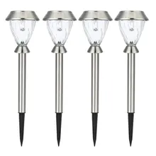 Практичный светодиодный светильник дорога на открытом воздухе из нержавеющей стали белый/меняющий цвет Солнечный газон светильник дорога, тропа садовая лампа