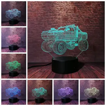 

Flash 3D Nightlight Visual Illusion LED 7 Colors Changing Light Flashing off-Road Vehicle Car Model Light-up Toys