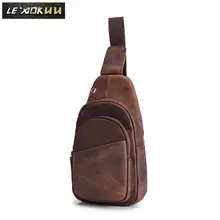 Мужская качественная кожаная повседневная модная дорожная нагрудная сумка, сумка на одно плечо, сумка через плечо, 8 дюймов, таблетки, чай, XB008d