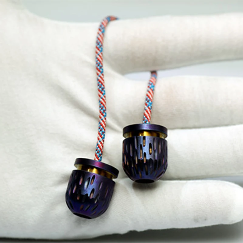

Titanium Alloy Double Ball Knife Beads Paracord Umbrella Rope Cord EDC Play Pendant
