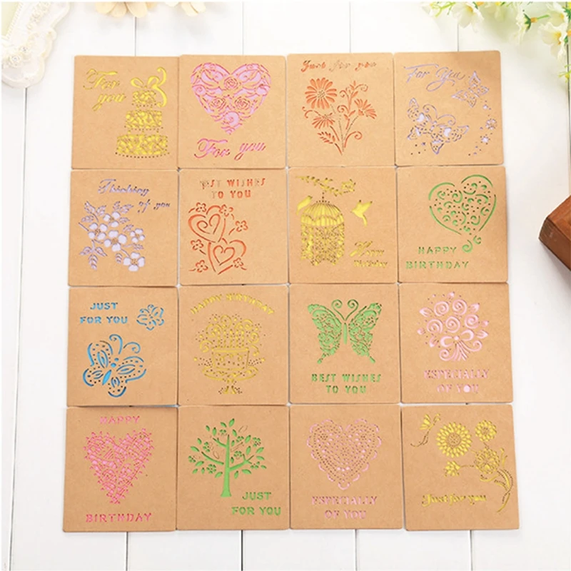  12pcs/set THANK YOU and Flowers Style Paper Card Rewards Gift Decorations Bouquet leave a Message C - 32907007173