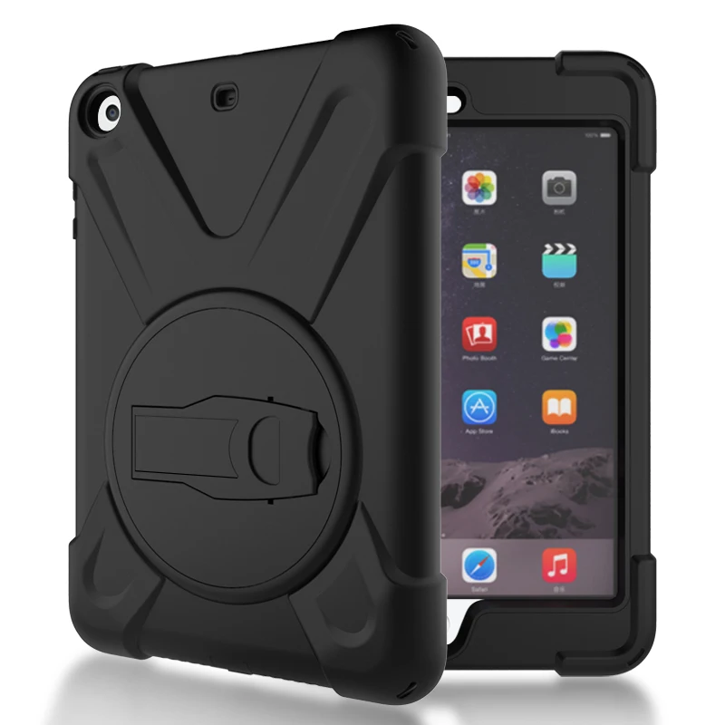 Чехол для IPad Mini 1 2 3 таблетки чехол дети Безопасный противоударный Heavy Duty Силикон + PC подставка + плечевой ремень