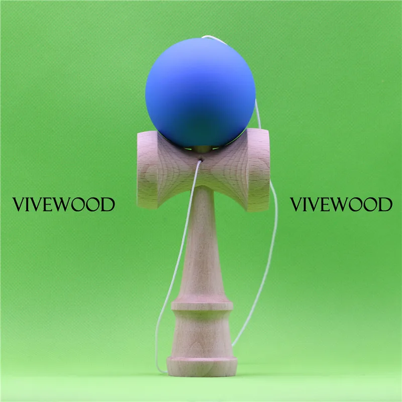 Обновлен Kendama, синий резиновый Tama, обновлен бук версии 2,0 Кен, 18 см VIVEWOOD Kendama сделано из натурального бука, сборка Кен