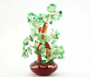 

natural crystal craft tree , the lucky feng shui tree as the mascot, bring in wealth and treasure fortune treegren-1726 green