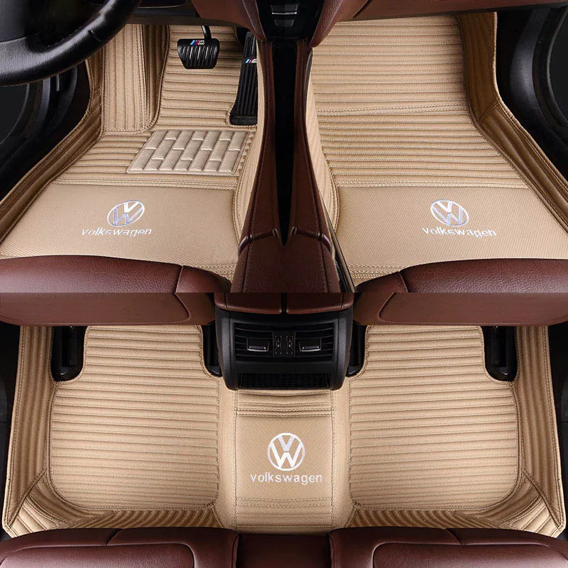 Пользовательские автомобильные коврики для Volkswagen vw Beetle Touareg Tiguan Phaeton vw EOS Magotan Scirocco Multivan sharan вариант - Название цвета: Бежевый