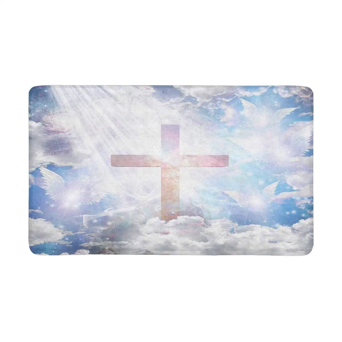 

Cross and Angelic Forms Doormat Anti-Slip Entrance Mat Floor Rug Indoor Front Door Mats Home Decor