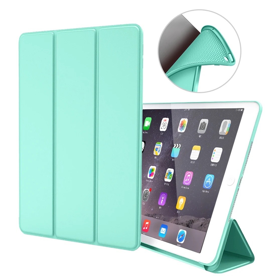 Чехол для iPad Air 2, силиконовый чехол GOOJODOQ для Apple iPad Air 2 iPad 6 из искусственной кожи Smart Cover A1566 A1567 Auto Sleep/Wake