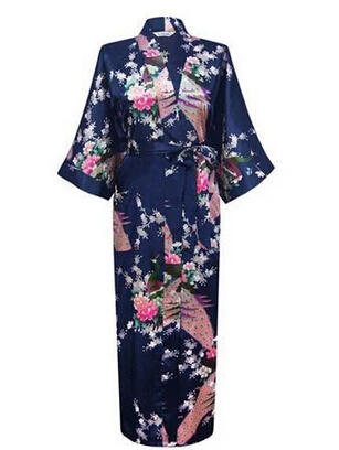 

RB015 Satin Robes for Brides Wedding Robe Sleepwear Silk Pijama Casual Bathrobe Animal Rayon Long Nightgown Women Kimono XXXL