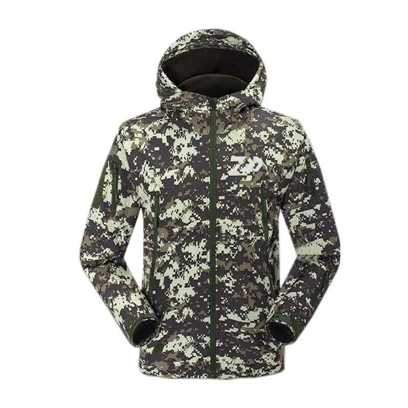 

2017 Daiwa Fishing Coat Autumn And Winter Keep Warm Hooded Plus Velvet Jacket Parka Soft Shell Breathable Fishing jacket