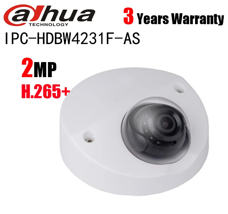 Dahua Ipchdbw4231fas 2mp H.265+ Ip67 Ik10 Network Camera Poe Ir 20m