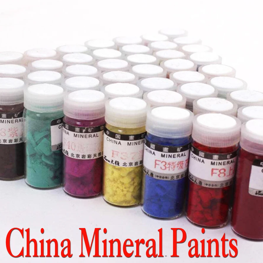 China Minerale Verven Chinese Schilderkunst Kalligrafie Supplies Schilderen Pigmenten Ochre Azuriet Acryl Verf