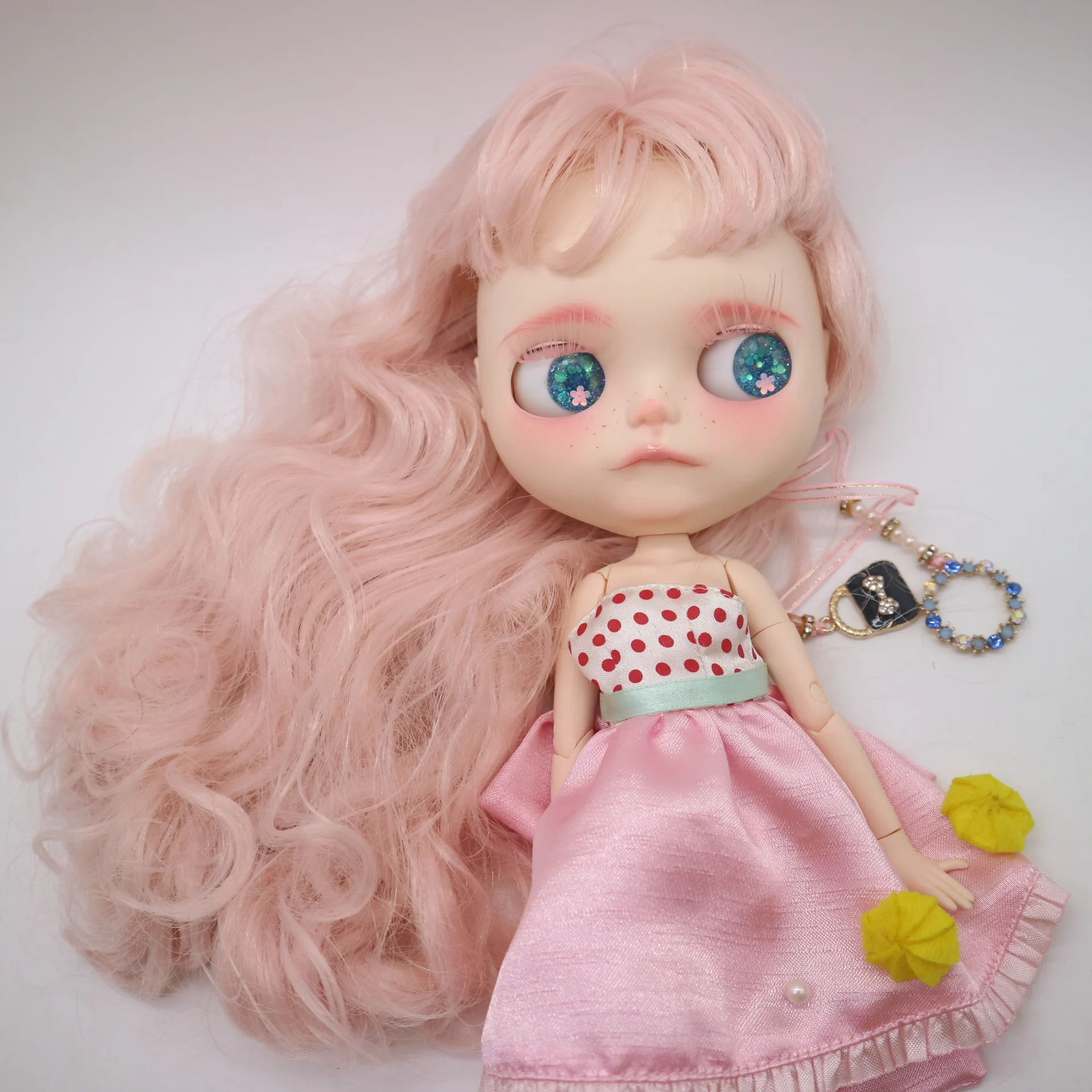 Кастомизация кукла шарнир тело Обнаженная blyth кукла милая кукла девочка игрушка, розовые волосы, 30 см