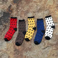 10 шт. = 5 пар/лот Для мужчин Носки для девочек одноцветное Цвет милые Товары для птиц Дизайн Повседневное хлопковые носки с картинками