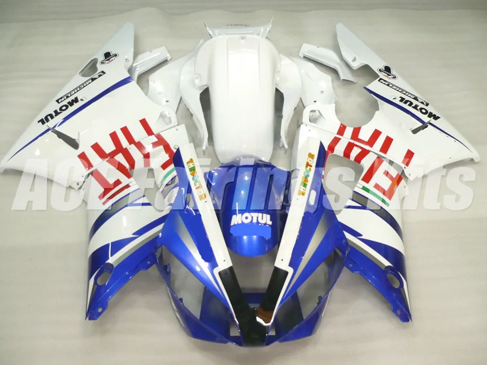 Обтекатели Наборы подходит для Yamaha YZF 1000 R1 00 01 YZF-R1 2000 2001 ABS Пластик Комплект обтекателя мотоцикла Капот синего и белого цвета
