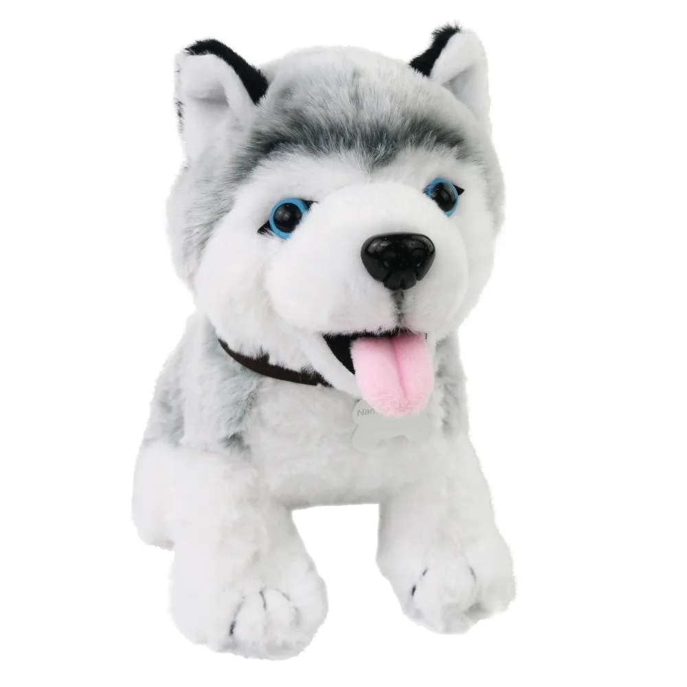 Плюшевая мягкая плюшевая собака Husky с записываемым именем щенка улыбающаяся