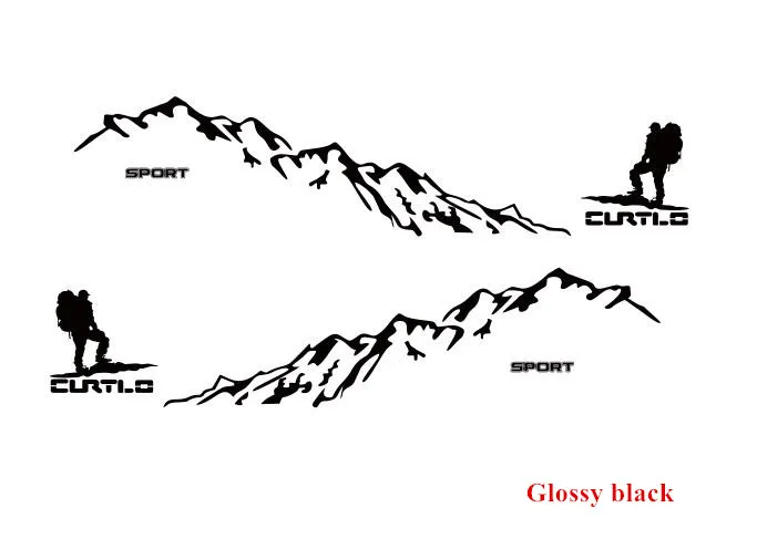 Спорт Альпинизм виниловая наклейка на дверь автомобиля боковой стикер Авто тела индивидуальные наклейки для Ford EDGE Explorer аксессуары - Название цвета: Glossy black