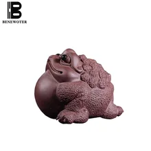 Аутентичный китайский чайник для заварки чая фиолетовое украшение из глины офисный чайный набор кунг-фу все ручной работы Zisha Toad tea Pet Luck Craft отправлено друзей сувениры