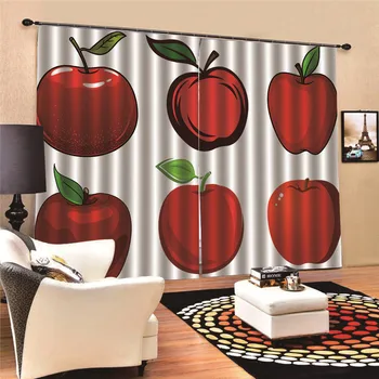 

3D Digital Print Fruit Modern Luxury Bedroom Door Curtain Fabrics Kitchen Living Room Window Blackout Home Decor Draps MA9