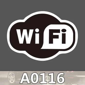 

A0116 wifi logo sticker sign shop black white waterproof suitcase laptop guitar luggage skateboard bicycle toy lovely stickers
