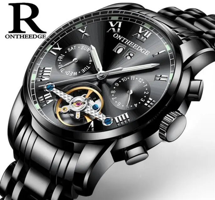 

Mens luxury gold wristwatches male brand watches quartz man clock waterproof stainless steel fashion Business calendar ONTHEEDGE