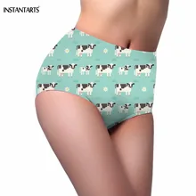INSTANTARTS милые женские летние сексуальные бикини с рисунком коровы и ребенка, женские зеленые купальники с завышенной талией для купания и плавания
