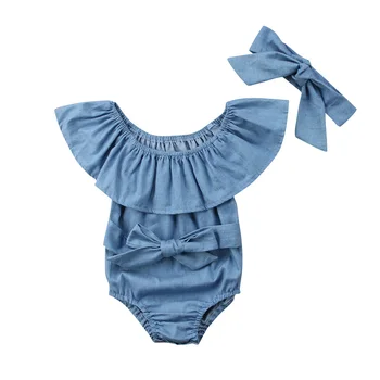 

Cute Newborn Baby Girls Front Bowknot Bodysuit Babygrow Jumpsuit Outfits Clothes Summer Clothes 2019 New