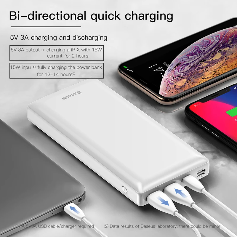 Baseus 30000 мАч Внешний аккумулятор для iPhone 11 samsung Xiaomi внешний аккумулятор USB C PD Быстрая зарядка внешний аккумулятор USB зарядное устройство