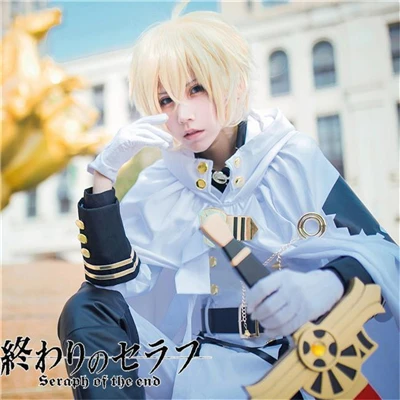 Одежда высшего качества Аниме Серафим конца Owari no Seraph Mikaela Hyakuya Косплей Костюм Полный комплект униформы плащ Необычные Бальные вечерние костюмы - Цвет: Mikaela Hyakuya