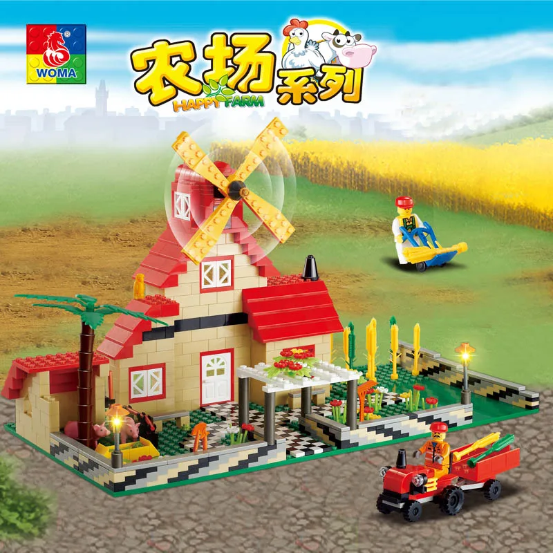 

Farm City Architecture Education Model Housing Car Helicopter Components Child Toys Compatible with Legoe