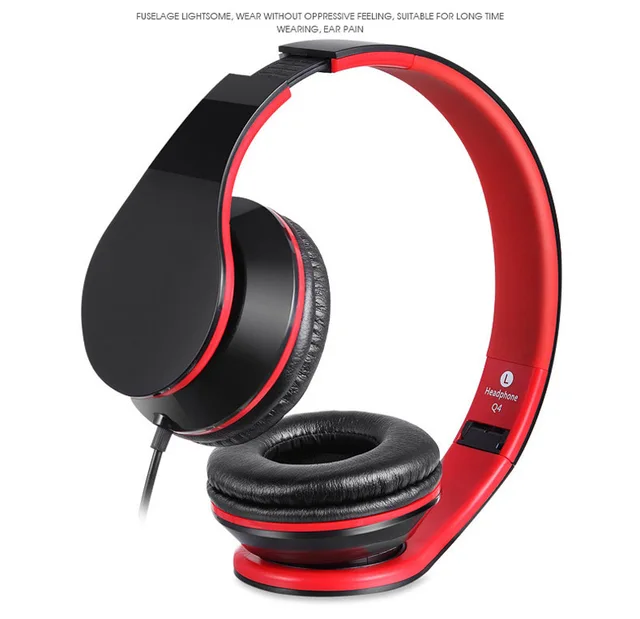 foldable stereo casque audio heaphone 3 5mm wired handsfree headband