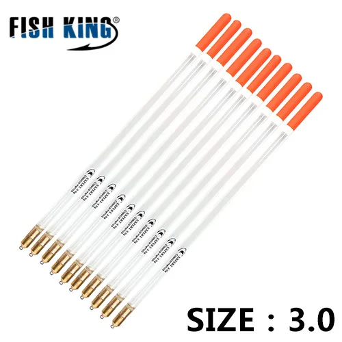 FISH KING, 10 шт./лот, 2 г/2,5 г/3,0 г, прозрачный пластиковый поплавок для ловли карпа/грубой рыбалки, поплавки, трубки разных размеров, рыболовные снасти - Цвет: 3g