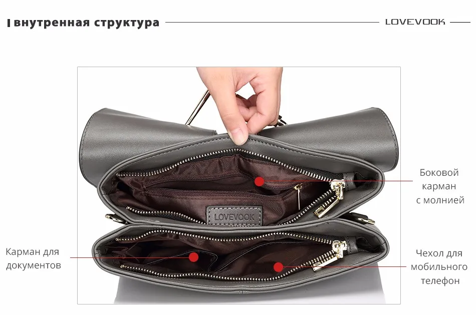 Женская сумка в руках LOVEVOOK, не большая сумка на плечо с двумя отделениями на молнии, сумка кроссбоди с регулируемым длинным плечевым ремнем, из искусственной кожи