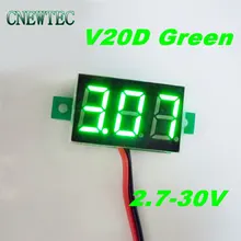 V20D 5 шт./лот 2,7 V~ 30 В постоянного тока цифровой Дисплей Вольтметр Три Бит зеленый 0,3" светодиодный Напряжение метр