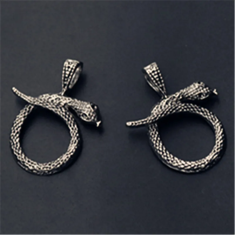 

WKOUD 6pcs Antique Silver Python Snake Charm Earring Necklace DIY Fashion Metal Jewelry Alloy Pendants