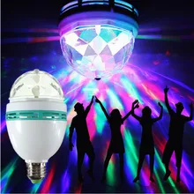 E27 3W LED Bulb Stage Light Christmas Colorful Night Light Auto Rotating RGB Bulb Party effect