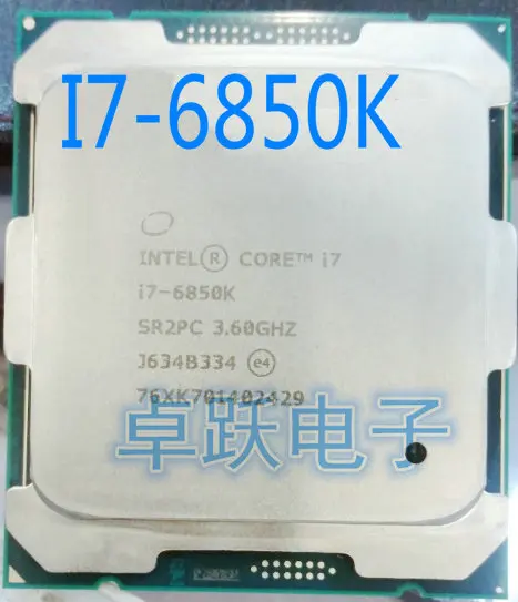 Бесплатная доставка оригинальный процессор Intel Xeon I7-6850k I7 6850K 3 60 ГГц 15M 14nm 6-ядерный