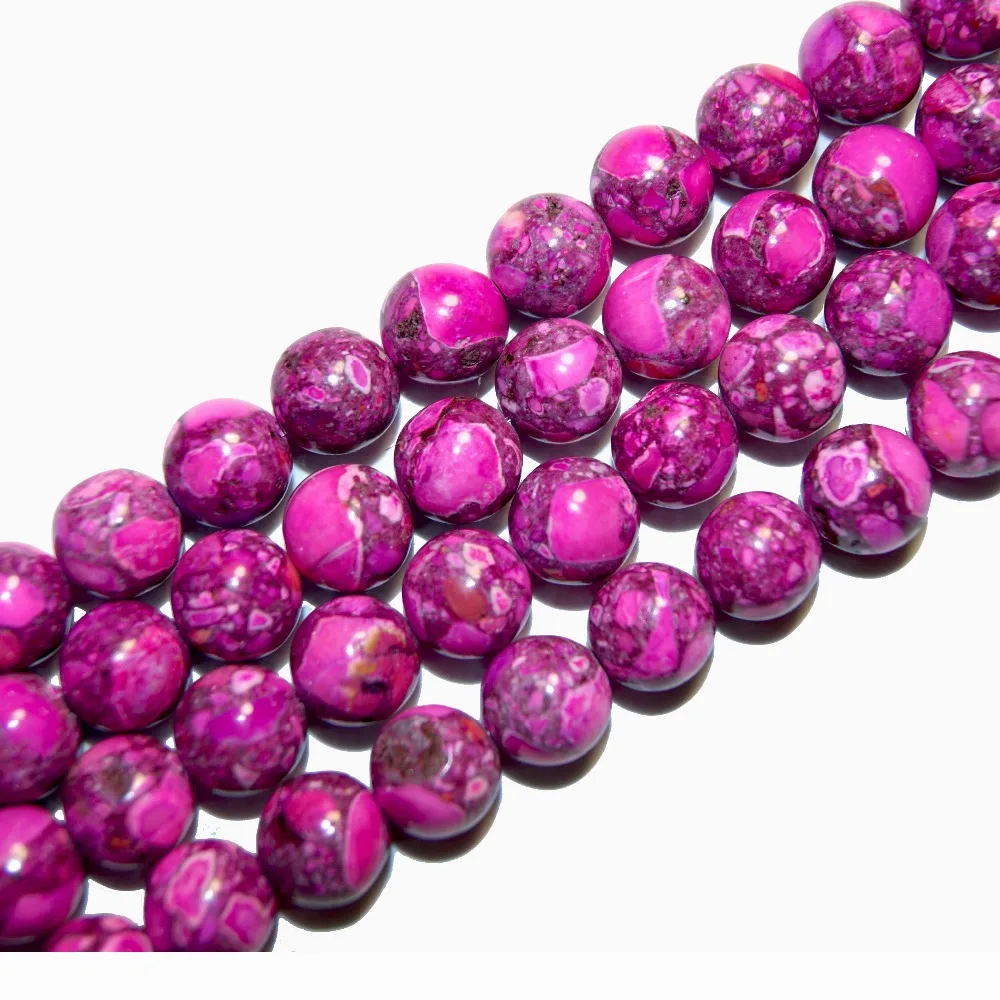 

The Free Transport 15 " Natural Stone Rose Red Sea Sediment Imperial Pearls Round Loose 6 8 10 MM Choice Format For Bling