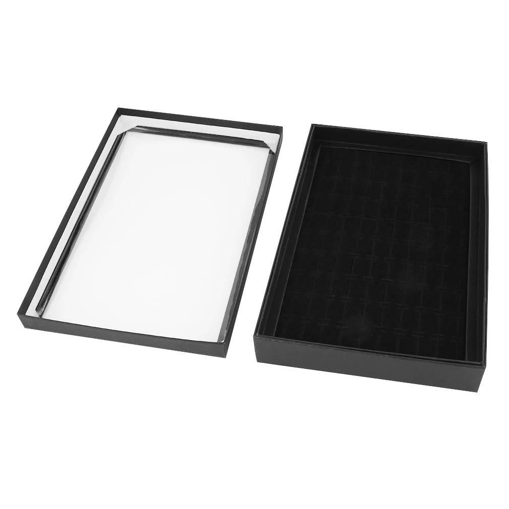 

100 Slots Velvet Ring Earrings Display box Rings Tray Jewelry Storage Box Case Showcase Jewelry Boxes Ring Display case with Lid