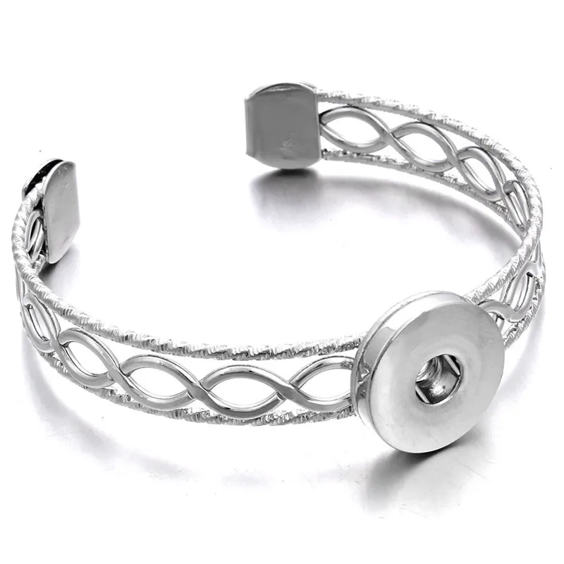 Модные браслеты с заклепками взаимозаменяемые большие браслеты-Манжеты подходят 18 мм украшение с защелкой для женщин ZE070 - Окраска металла: ZE073