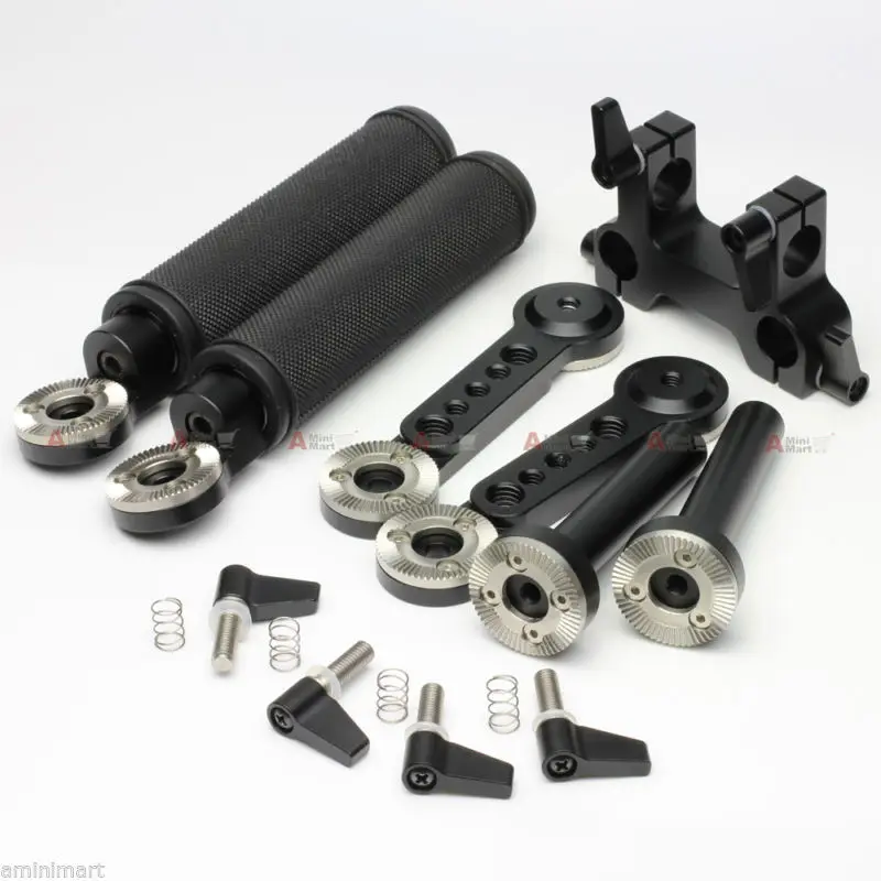  Adjustable ARRI Type Rosette Handle Grip Set fr 15mm Rod System DSLR Rig Film Video Mirrorless 4K C