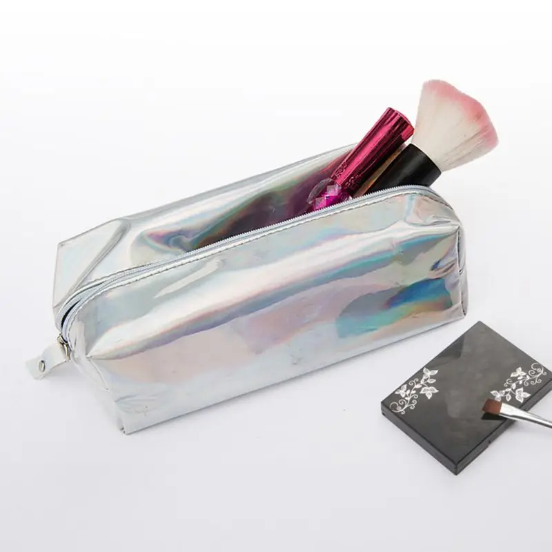 Мода голографическая Пенал макияж мешок косметический мешок для хранения, сумка для хранения на молнии, кошелек сумка из искусственной