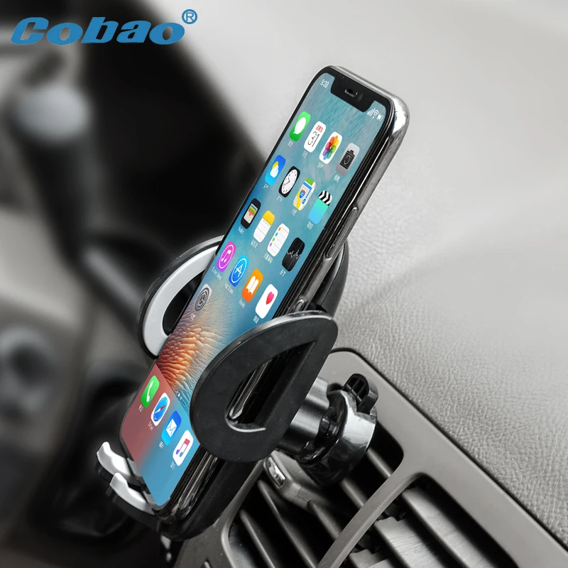 Cobao الهاتف المحمول سيارة حامل 360 درجة حامل هاتف في سيارة فتحة تهوية عامة الهاتف المحمول جبل حامل ل فون X Gps دعم