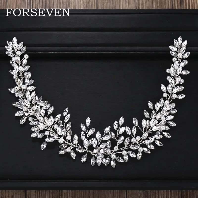 

Women Rhinestone Crystal Headband Wedding Hair Accessories Luxurious Rhinestone Pearl Bride Headband Hairbands Hair Jewelry